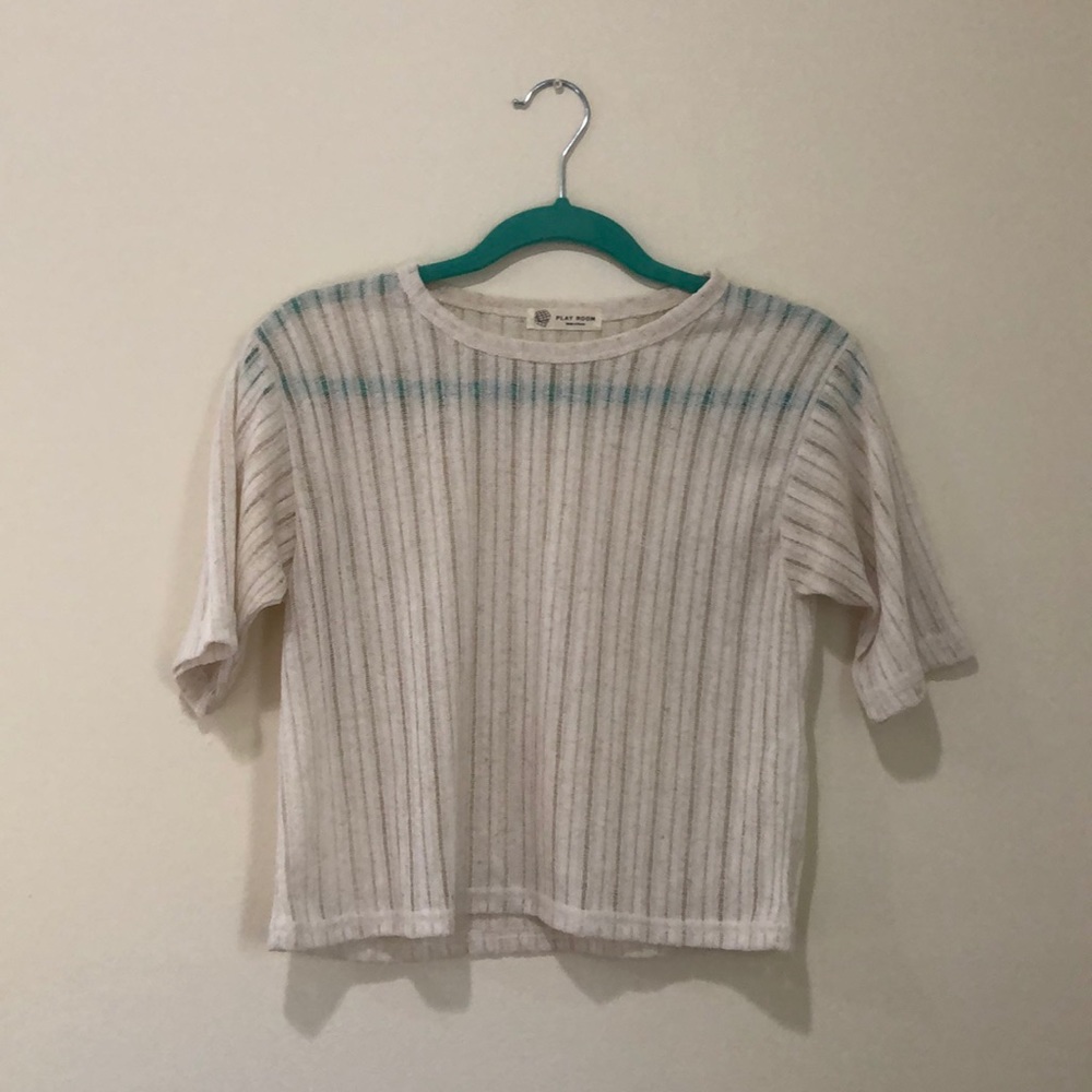 Sheer Crop Lacey 1/2 Sleeve T-shirt!
